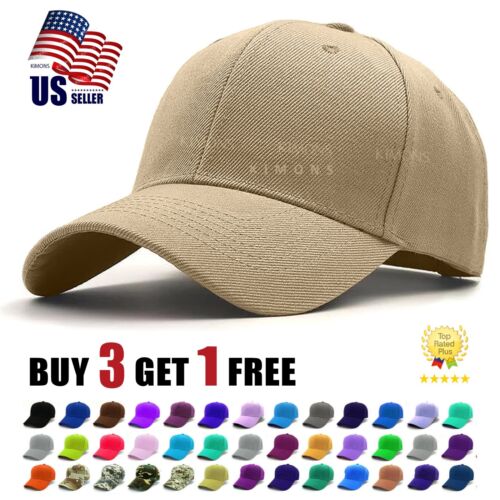 Solid Plain Baseball Cap Trucker  Camo Blank Hat Ball Men Women Adjustable VC