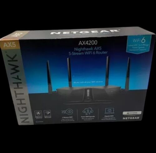 NETGEAR Nighthawk AX4200 Wi-Fi6 Router 4.2Gbps Model RAX42 Black  5-Stream