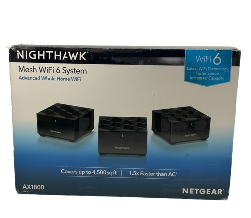 NETGEAR Nighthawk MK63S AX1800 Dual-Band Mesh Wi-Fi 6 System Slightly Used