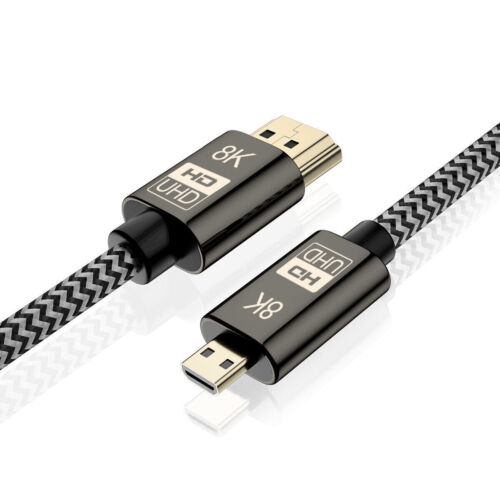 8K 60hz 4K 120hz Cable 48Gbs to HDMI 2.1 Micro HDMI Ultra-HD UHD HDMI Cord