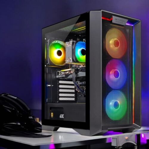 RGB Gaming Desktop Computer i7 PC 64GB DDR4 1TB SSD NVIDIA GTX 1070 Win11P BT