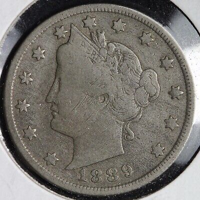 1889 Liberty V Nickel VF E368 RNN