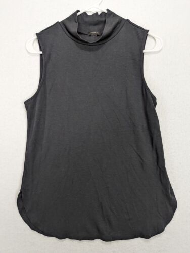 Ann Taylor Sleeveless Mock Neck Tunic Size M Rayon Blend Black