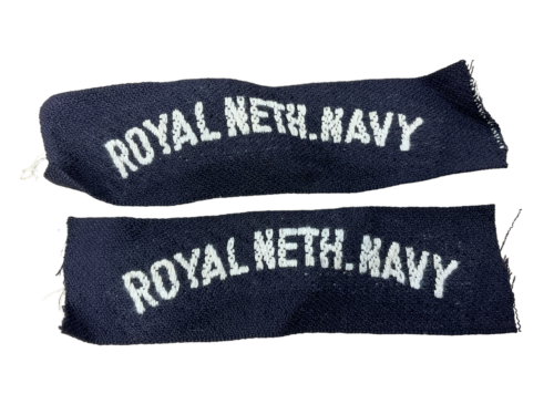 WW2 British Dutch Netherlands Navy RNN Titles Pair