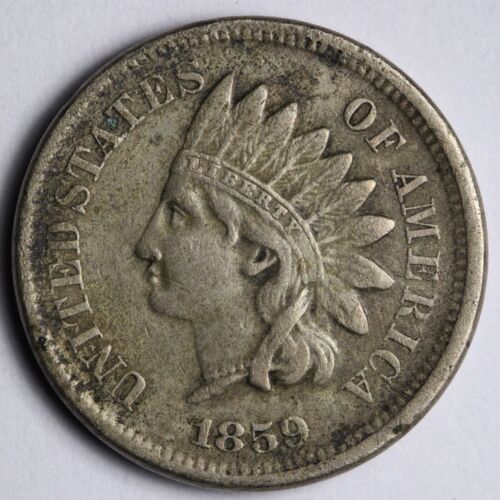 1859 Indian Head Cent Penny VF+ E248 RNN