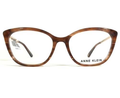 Anne Klein Eyeglasses Frames AK5084 200 MOCHA HORN Brown Gold Cat Eye 53-17-140