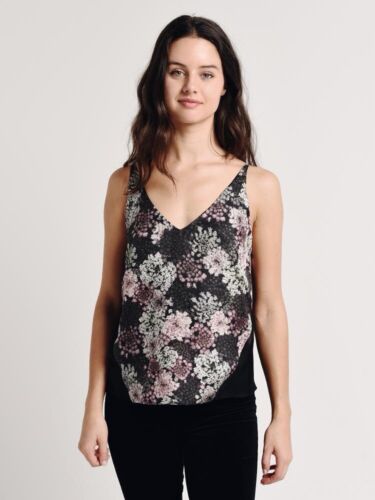 J Brand Lucy Cami Queen Anne’s Lace Size L  14AU Silk BNWT RRP$270 Sheer Back