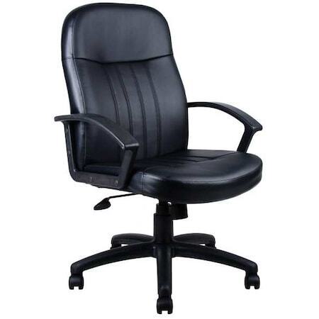 Zoro Select 6Gnn4 Leather/Polyurethane Executive Chair, 18″ To 21-1/2″, Fixed