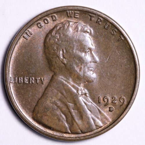 1929-D Lincoln Wheat Cent Penny CHOICE UNCIRCULATED MS FREE SHIPPING E809 GNN