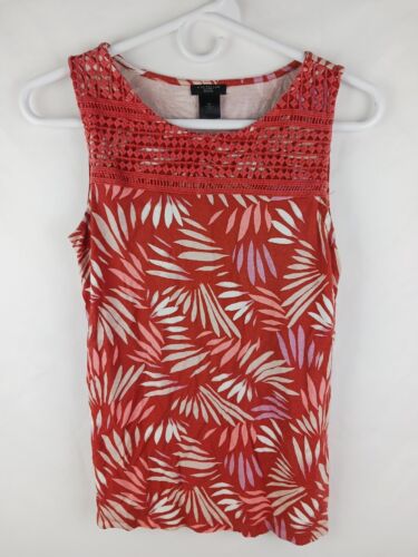 Ann Taylor Factory Women’s SP Multicolor Floral Sleeveless Crochet Tank Top