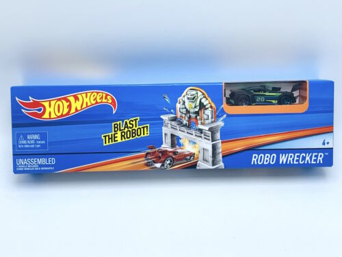 Hot Wheels Robo Wrecker Action Stunt Track Set Dated 2015 #DNN78 Black Camaro