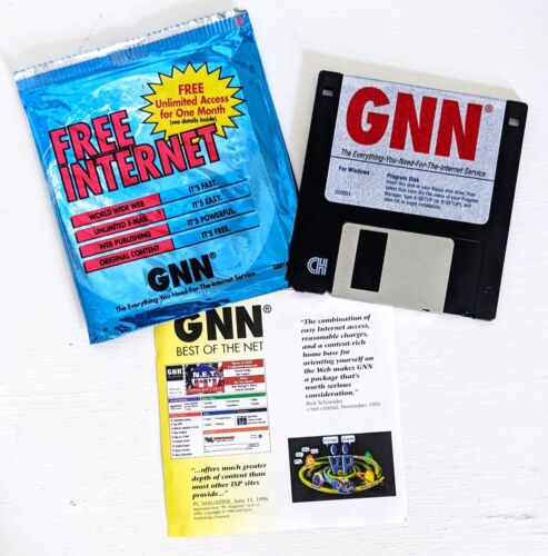 Fast-Easy GNN / AOL Collectible, Install Disk, Vintage Sign-up Floppy Diskette!