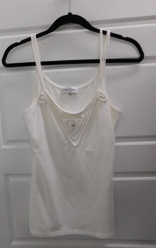 Anne Fontaine White Stretchy jeweled Cami Tank Top France sz 40