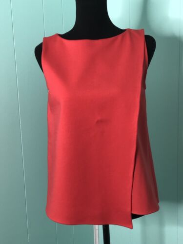 Ann Mashburn coral sleeveless tank top layered pullover size small structured