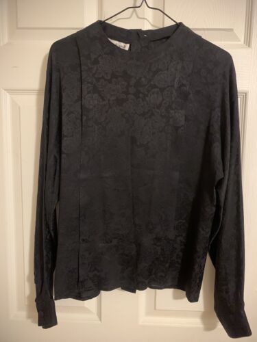 ANNE KLEIN II size 6 black shirt Vintage