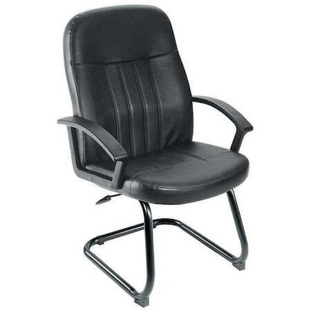 Zoro Select 6Gnn5 Guest Chair, 25 1/2″ W 26″ L 41″ H, Fixed, Leather Seat