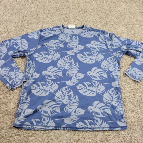 Tommy Bahama T Shirt Mens Large Blue Leaf The Sun Reversible Dockside Gnn