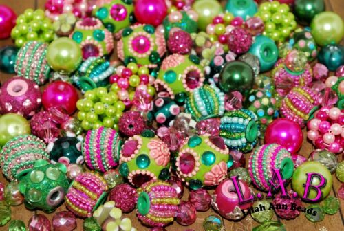 30 piece “Watermelon Slice” Bead Mix Lilah Ann Beads- Boho, Beaded- BM603