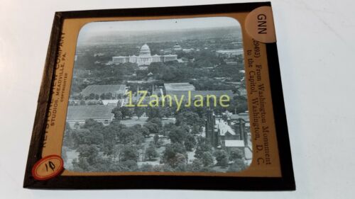 GNN Glass Magic Lantern Slide Photo WASHINGTON MONUMENT TO THE CAPITOL, WASH DC