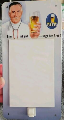 2009 BIER IST GUT  SAGT DER ARZT , Metal Note Holder, Fridge Magnet, No Pen 4×8