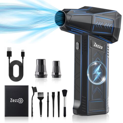 Zezzofan Compressed Air Duster,180000RPM Mini Electric Air Duster,Powerful Bl…