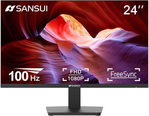 SANSUI 24 Inch FHD 100Hz Ultra-Slim HDMI PC Monitor ES-24F2 FreeSync