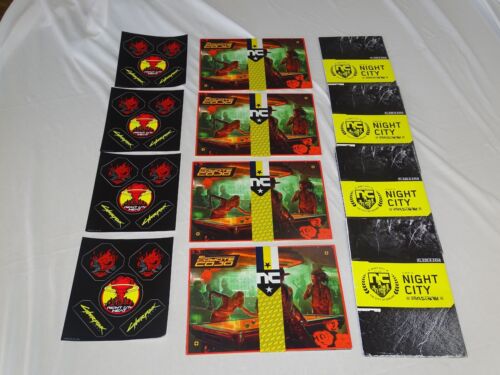 Cyberpunk 2077 EXTRAS – 4 Night City Maps 12 Postcards 20 Stickers