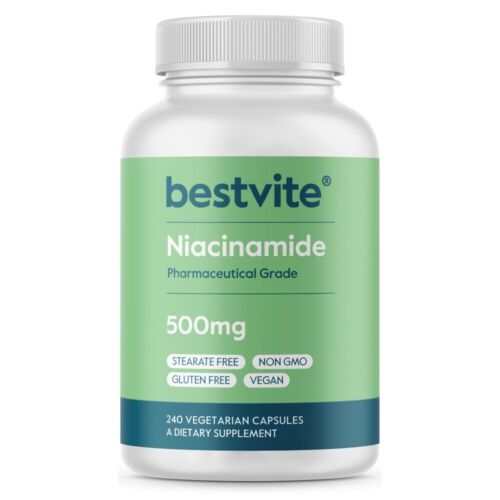 Niacinamide 500mg (240 Vegetarian Capsules)-No Stearates-Vegan-Non GMO