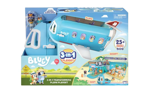 HOT SALE! Bluey 3-in-1 Transforming Airplane Playset (Ages 3+) – Free Ship