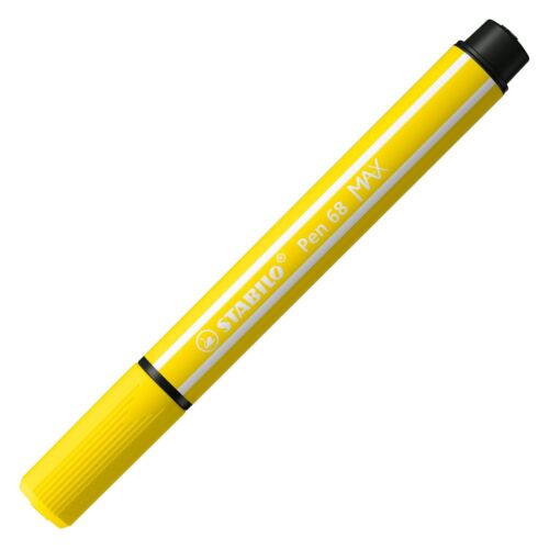 Stabilo Pen 68 Max Felt Tip Pen with a Thick Chisel Point Lemon Yellow