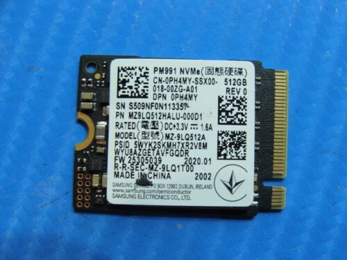 Dell 5300 Samsung 512GB M.2 NVMe SSD Solid State Drive MZ9LQ512HALU-000D1 PH4MY