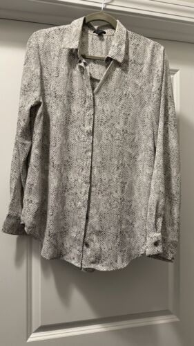 Ann Taylor Snake Print Long Sleeve Blouse Size Medium EUC