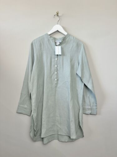 Womens Charlotte Kellogg Palm Beach Anne Top Size Medium Linen Sage Green