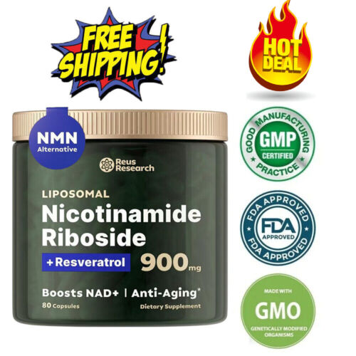 Nicotinamide Riboside+Resveratrol NAD+ Supplement 900mg Anti-Aging /free-shipp