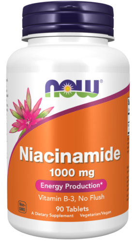 NOW Foods Niacinamide 1000mg 90 Tabs Vitamin B-3, No Flush 10/2025EXP