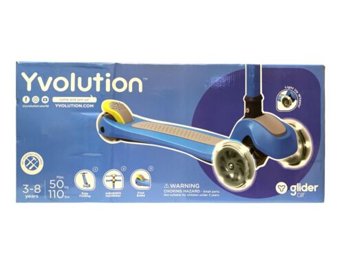 Yvolution Glider Air Three Wheel YGlider Scooter, Blue/Yellow, Ages 3 – 5