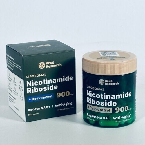 Nicotinamide Riboside+Resveratrol NAD+ Supplement 900mg Anti-Aging 80 caplets