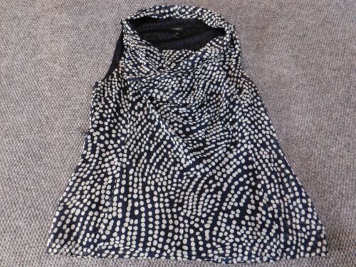 Ann Taylor Womens Blouse Medium Blue dots lined tank pullover top casual