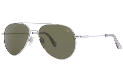 American Optical General 2GNN Sunglasses Silver/Green Lenses Pilot 55mm