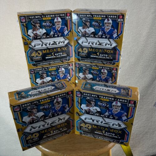 2021 Panini Prizm FANATICS EXCLUSIVE Football Mega Box 40 Cards Total New 1 Box