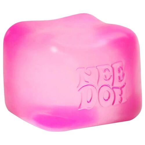 Nee Doh Nice Cube Squish Toy, Ages 3+ (PINK)