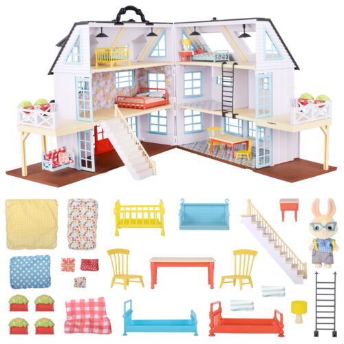 Buzzby Farmhouse Doll Playset & Mini Figure, 25 Pieces, Children Ages 3+