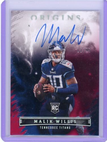 2022 ORIGINS MALIK WILLIS ON CARD ROOKIE AUTO RED PARALLEL #’d 13/99