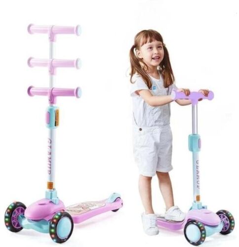 GLAMUP Purple Kick Scooter Ages 3+ | 110lb capacity | Gravity Steer | Brand New!