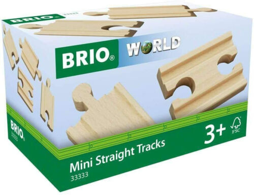 BRIO Wooden 4 Piece Mini straight Track Ages 3+ 33333