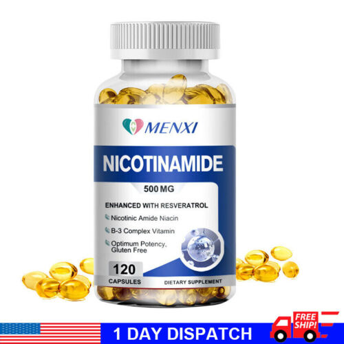 120 Capsules Nicotinamide Resveratrol 500MG, Anti-aging NAD Supplement US