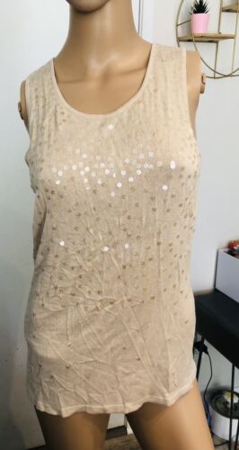 New With Tags Ann Taylor Sleeveless Size M Ivory Shirt Sequins ($128)