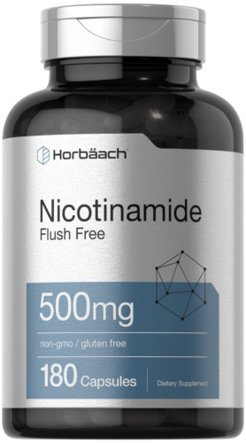 Nicotinamide 500mg | 180 Capsules | Non-GMO, Gluten Free | by Horbaach