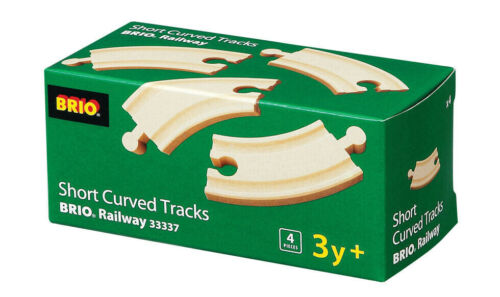 BRIO Wooden 4 Piece Short Curved Track Ages 3+ 33337