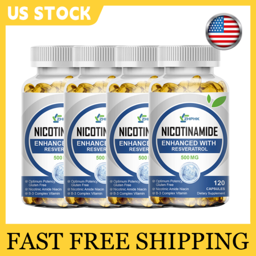 NAD Booster Supplement – Nicotinamide 500mg Resveratrol 100mg Natural Anti Aging